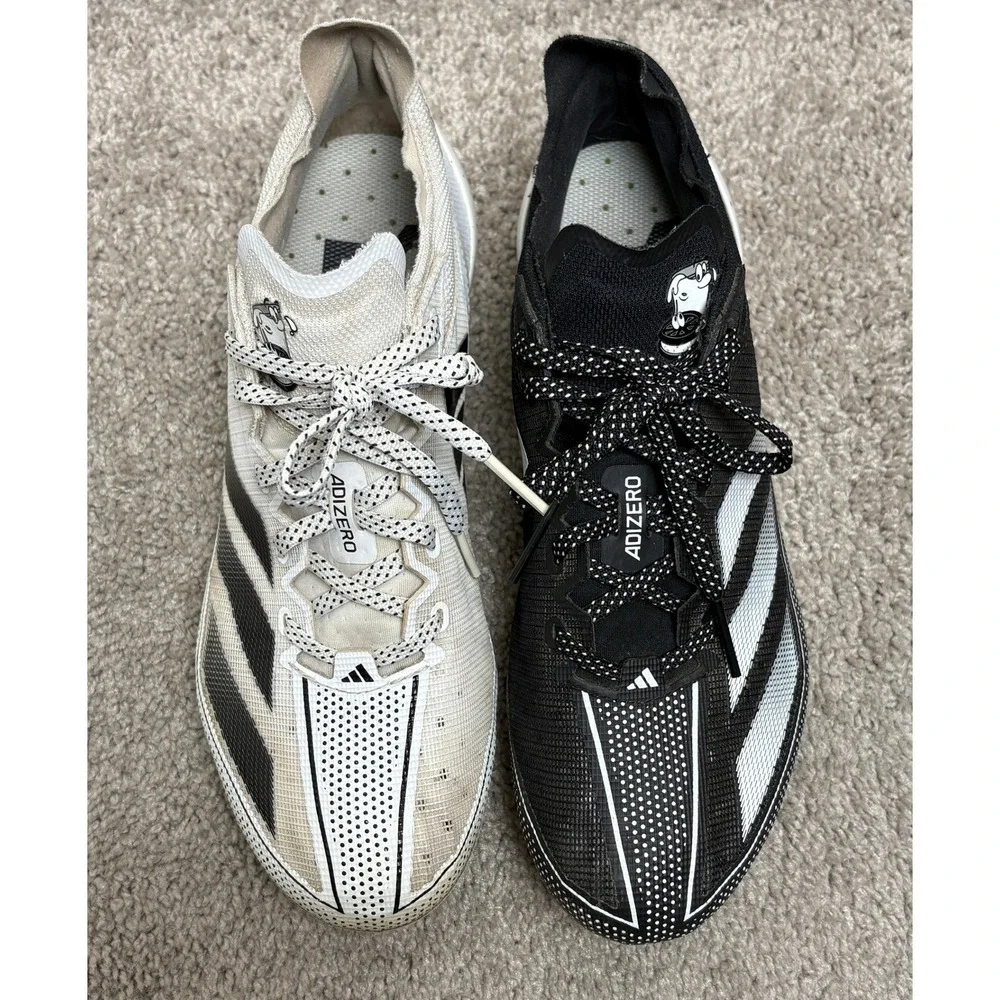 Adidas Adizero Electric Football Cleats Mismatched Black White Mens 9 IE4401